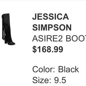 Brand new- Jessica Simpson glitter fringe boots